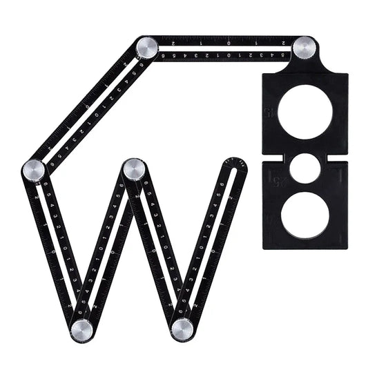 Règle de mesure pliable multi-angle avec positionnement des trous