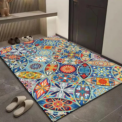 Tapis de couloir géométrique bohème