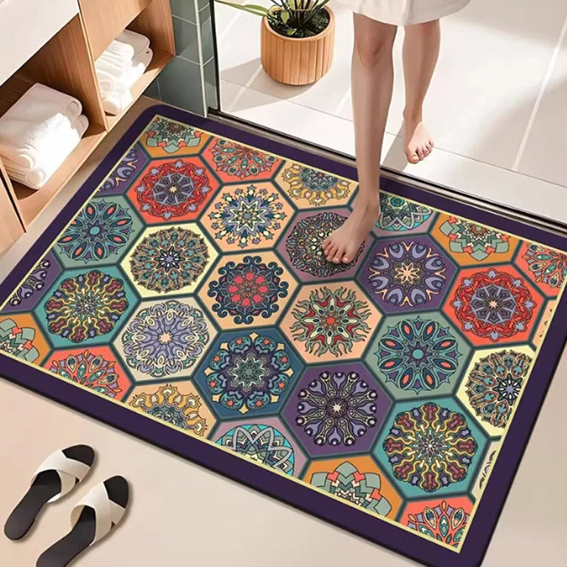 Tapis de couloir géométrique bohème