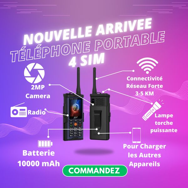 S8800 Téléphone Puissant – 4 SIM, Batterie 10,000 mAh, Boost de Réseau, et Son Clair !