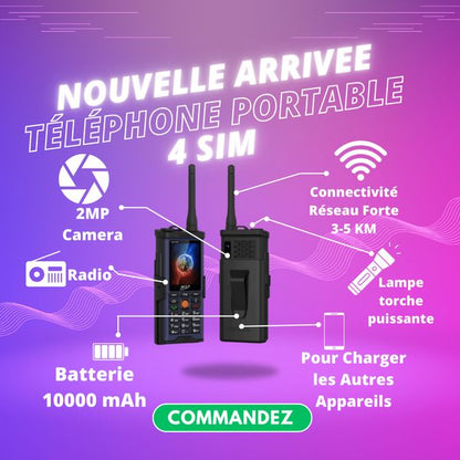 S8800 Téléphone Puissant – 4 SIM, Batterie 10,000 mAh, Boost de Réseau, et Son Clair !